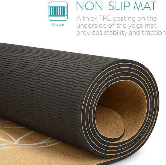 Navaris Flower of Life Exercise Mat Brown (183x61x0.5cm)