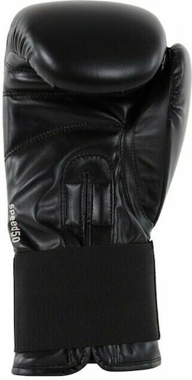 adidas Speed 50 Kids Boxing Gloves made of Synthetic Leather for Match Black/White