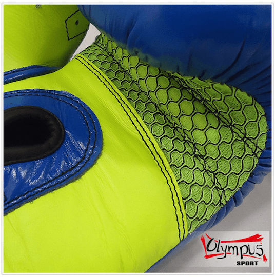 Olympus Sport Pro Mexican Cross Kids Leather Boxing Gloves for Competition Blue