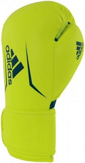 adidas Speed 2 Boxing Gloves made of Synthetic Leather for Match Neon Yellow/Blue