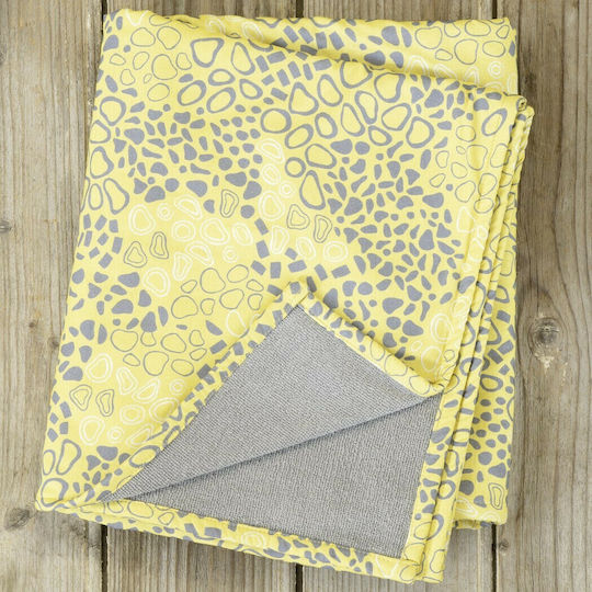 Nima Mamba Cotton Gray/Yellow Beach Towel 150x90cm