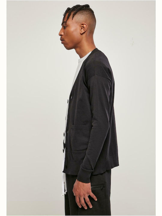 Herren Strickjacke mit Knöpfen Schwarz