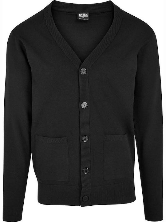 Herren Strickjacke mit Knöpfen Schwarz