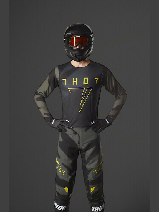 Thor Pulse Racer Pro Cast Καλοκαιρινό Ανδρικό Παντελόνι Motocross Green/Black