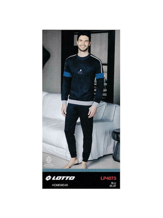 Lotto Men's Winter Cotton Pajamas Set Navy