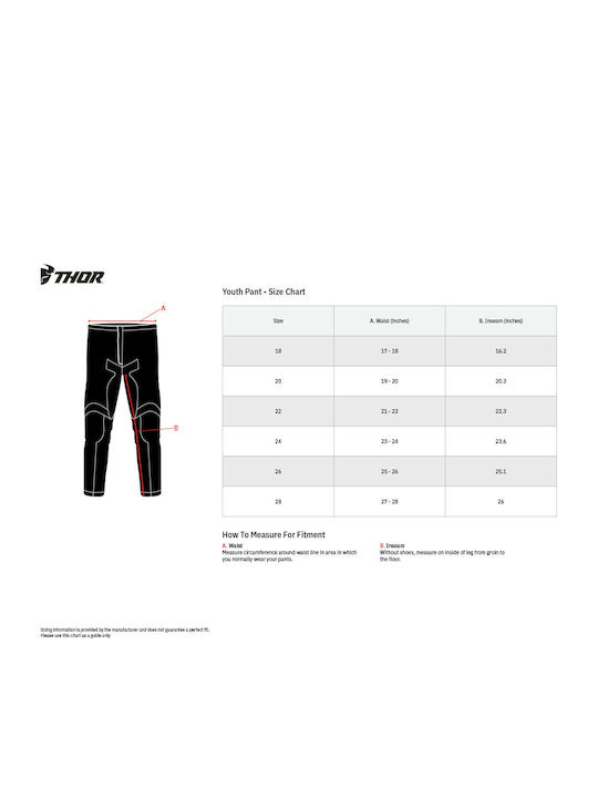 Thor Youth Pulse Air Rad Kids Summer Motocross Pants Midnight/White
