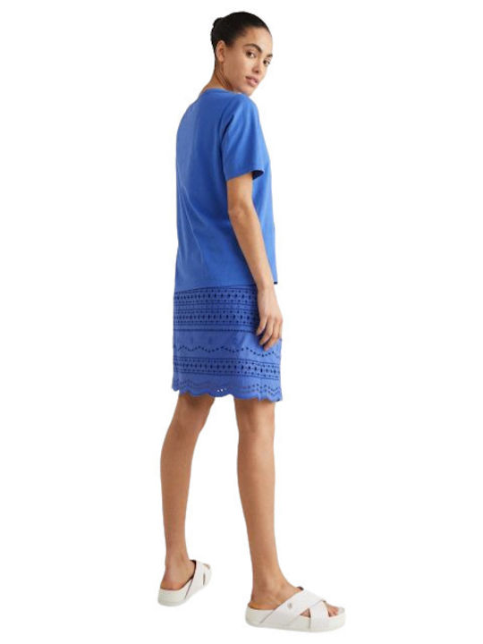 Tommy Hilfiger Γυναικείο T-shirt Μπλε με Στάμπα