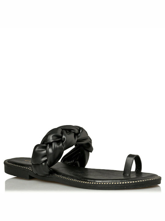 Envie Shoes Damen Flache Sandalen in Schwarz Farbe