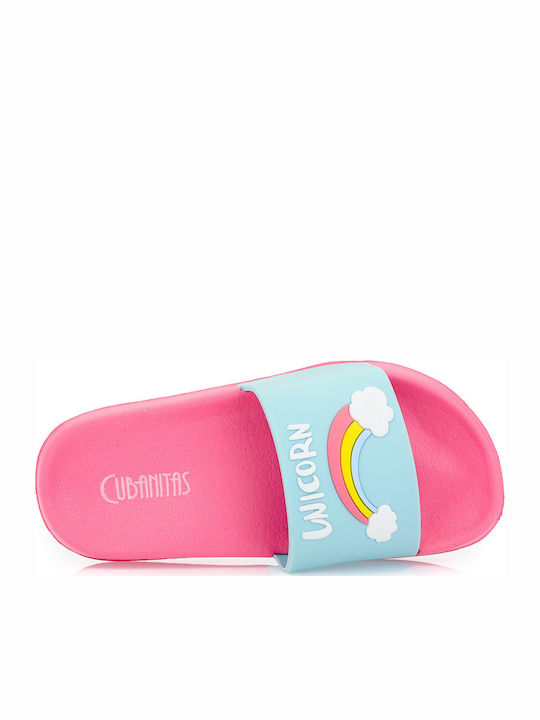 Kids' Slides Light Blue Unicorn