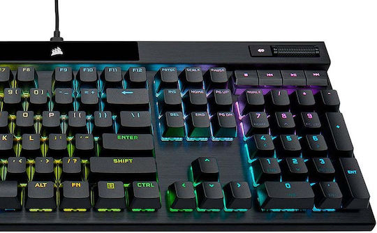 Corsair K70 RGB Pro Гейминг Механична Клавиатура с Cherry MX Red суичове и RGB подсветка (Гръцки) Черен