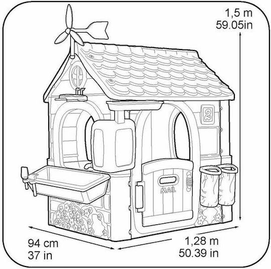 Feber Multifunktionales Kinder-Spielhaus Garten Bunt 94x120x150cm