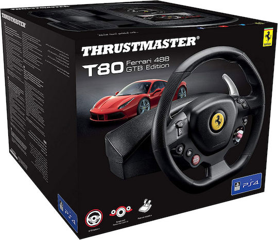 Thrustmaster T80 Ferrari 488 GTB Edition Volan cu Pedale pentru PS4 cu 270° Grade de Rotire