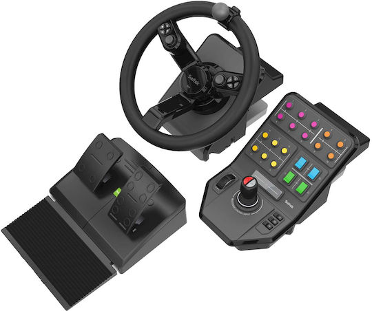 Logitech G Saitek Farm Sim Controller Bundle Volan cu Schimbător de Viteze și Pedale pentru PC cu 900° Grade de Rotire