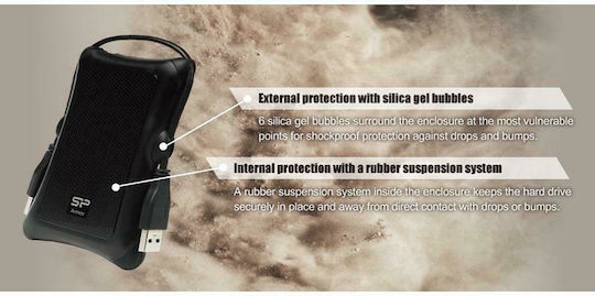 Silicon Power Armor A30 USB 3.0 Εξωτερικός HDD 1TB 2.5" Μαύρο