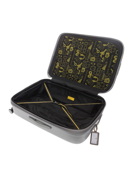 Mandarina Duck Logoduck+ Valiză Mare De Călătorie Dură Argintie Cu 4 Roți Înălțime 75 Cm