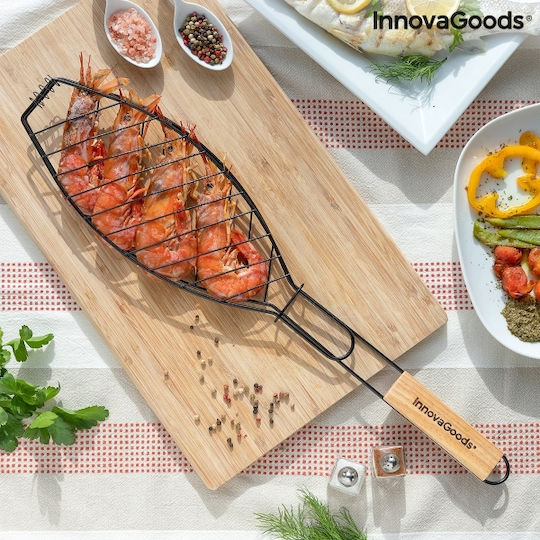 InnovaGoods Fisket Διπλή Μεταλλική Σχάρα Ψησίματος Αντικολλητική για Ψάρια 56x12.5εκ.