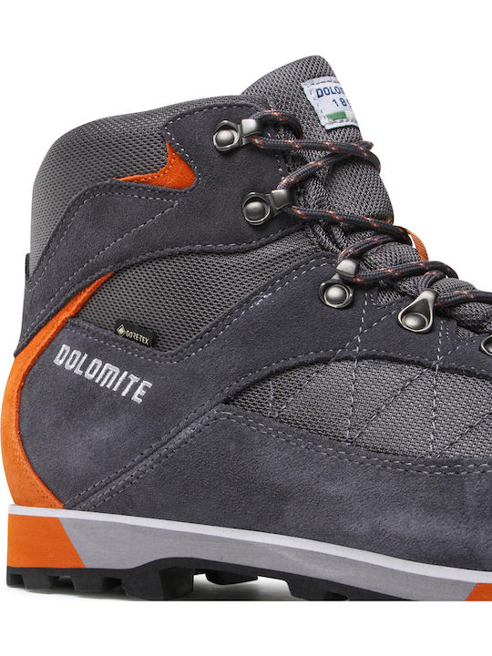 Dolomite Zernez GTX Ανδρικά Ορειβατικά Μποτάκια Αδιάβροχα με Μεμβράνη Gore-Tex Γκρι