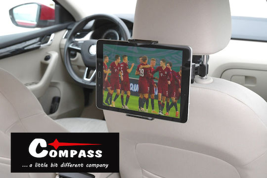 Compass Βάση Κινητού Αυτοκινήτου 10.1" με Ρυθμιζόμενα Άγκιστρα Μαύρη
