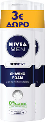 Nivea Men Sensitive 0% Alchohol Shaving Foam for Sensitive Skin 2 x 250ml