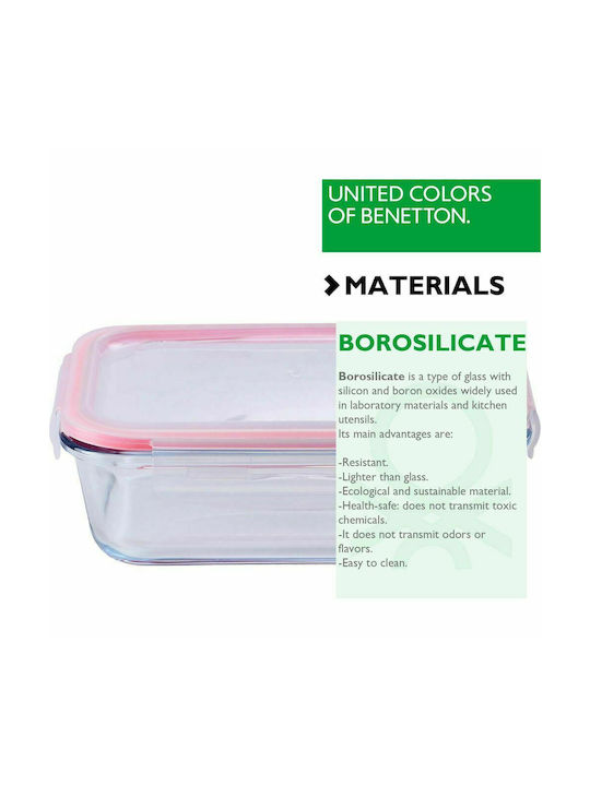 Benetton Rainbow Δοχείο Φαγητού Γυάλινο Κόκκινο 1lt