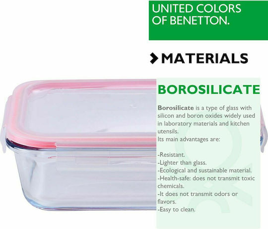 Benetton Rainbow Lunchbox Glas Rot 1000ml 1Stück