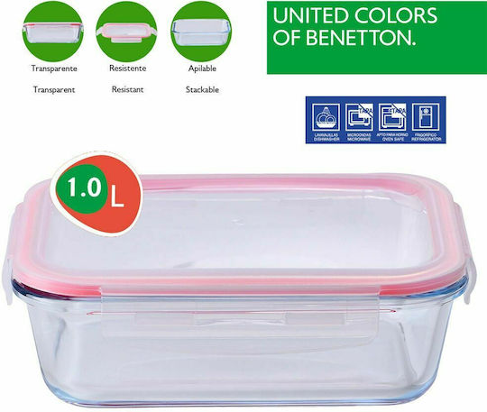 Benetton Rainbow Lunchbox Glas Rot 1000ml 1Stück