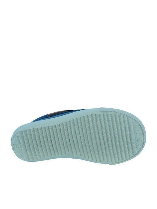 Boys Anatomic Leather Moccasins with Velcro Blue