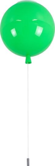 GloboStar Balloon Μονόφωτο Παιδικό Φωτιστικό Κρεμαστό από Πλαστικό με Υποδοχή E27 Πράσινο 30x33cm