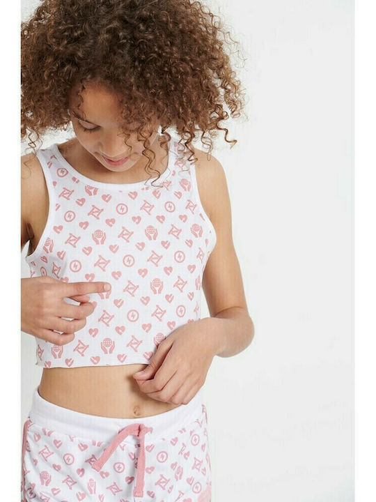 Παιδικό Crop Top Αμάνικο Λευκό