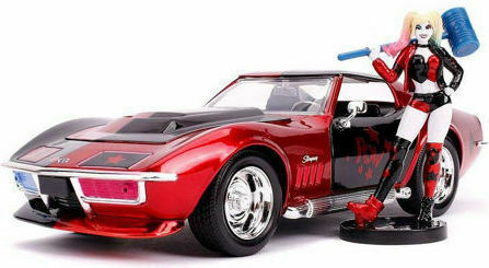 Jada Toys DC Comics Harley Quinn Harley Quinn 1969 Chevy Corvette Vehicle Replica Scale 1:24