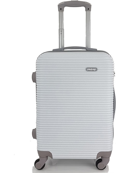 Playbags Cabin Hard White Suitcase With 4 Wheels Height 55cm