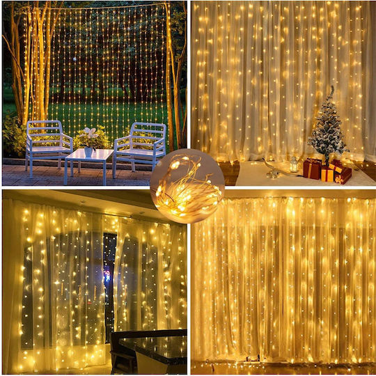 300 Λαμπάκια LED Κουρτίνα 3μ. x 300εκ. Θερμό Λευκό 300 Λαμπάκια LED Κουρτίνα 3μ. x 300εκ. Θερμό Λευκό