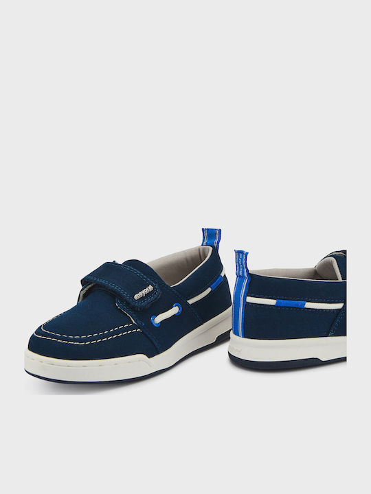Boys Fabric Moccasins with Velcro Blue