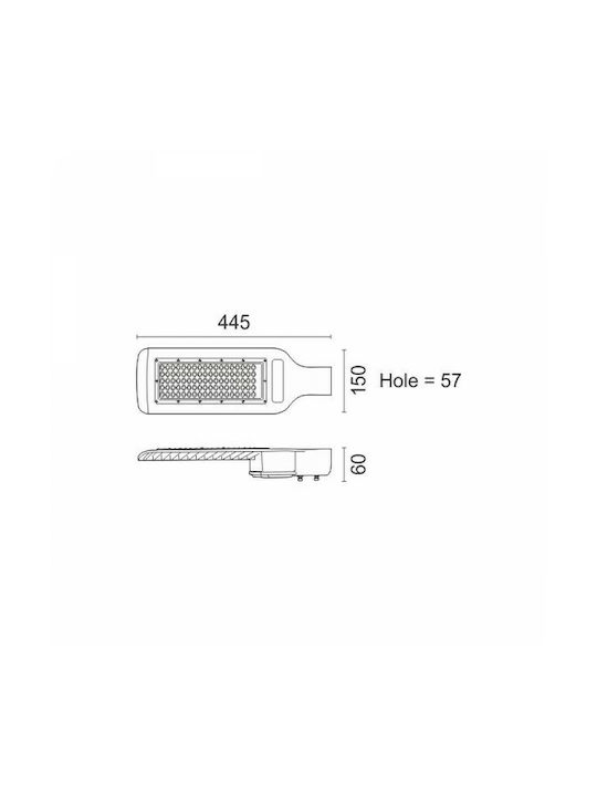 Spot Light Φωτιστικό LED Δρόμου 90W 44.5x15x6cm