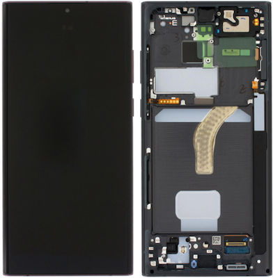 Samsung Mobile Phone Screen Replacement with Frame andTouch Mechanism for Galaxy S22 Ultra (Phantom Black)