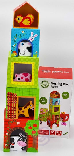 Woopie Κύβος Δραστηριοτήτων Farm Cube από Ξύλο για 12+ Μηνών