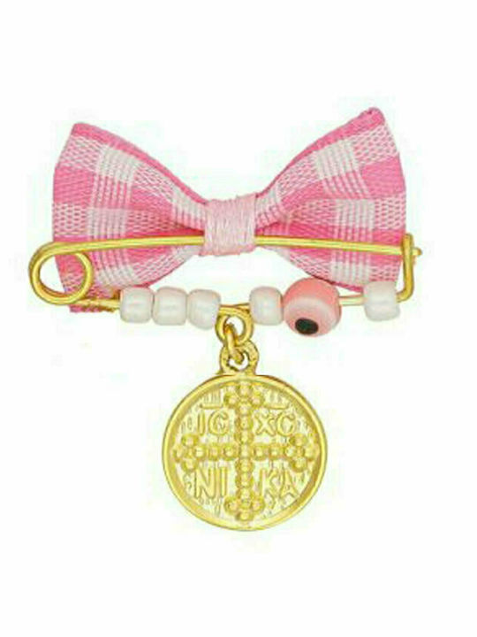 Excite-Fashion Child Safety Pin made of Gold Plated Silver with Constantinato for Girl