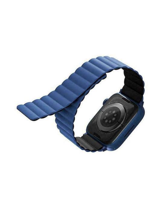 Uniq Revix Reversible Curea Silicon Albastru (Apple Watch 44/45/46mm/Ultra 49mm) UNIQ-45MM-REVBLUBLK