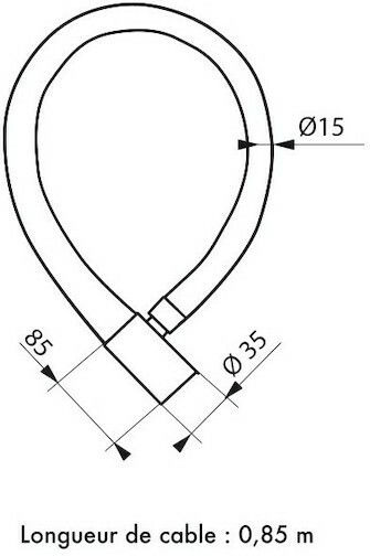 Thirard Motorrad-Diebstahlsicherungsrolle mit Länge 85cm Motorradkettenschloss mit Bolzendurchmesser 15mm Schwarz Farbe