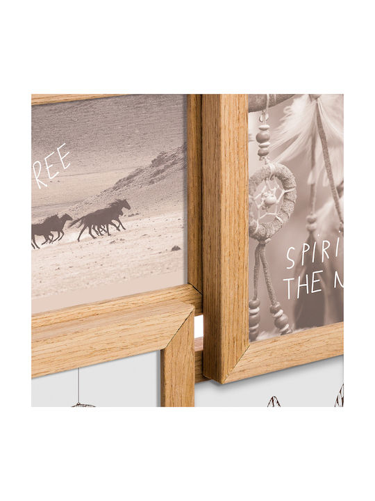 A-s Beige Multi Picture Frame Wall 12 Positions Wooden with Beige Frame