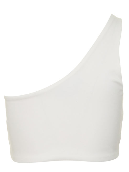 Women's Summer Crop Top Cotton with One Shoulder White