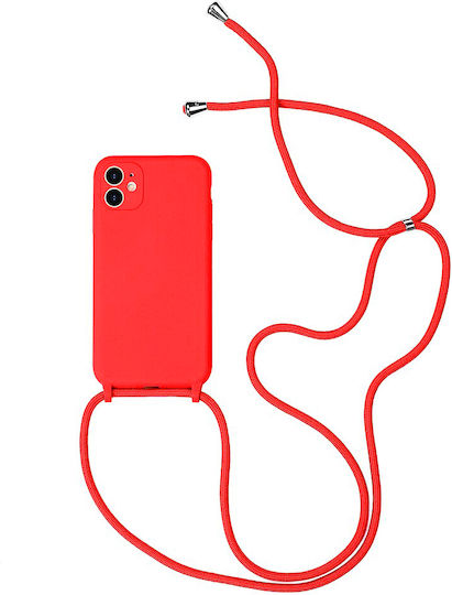 Forcell Cord Back Cover Silicone with Strap Red (iPhone 11 Pro)