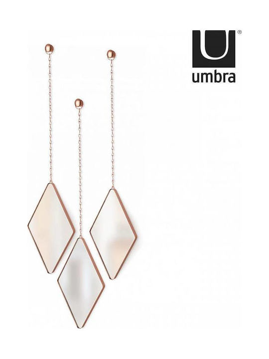 Umbra Wall Mirror with Gold Metallic Frame 28.6x38cm 3pcs