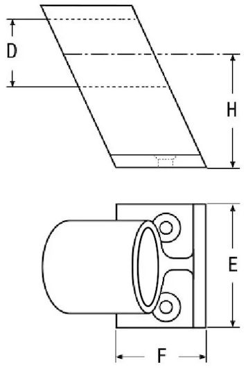 Inoxmare Marine Antenna Mount Tube Base Inclined 60° Perforated Inox A4 22mm