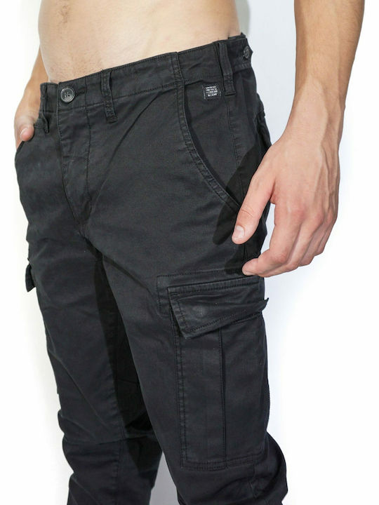 Trousers Cargo Elastic in Regular Fit Black