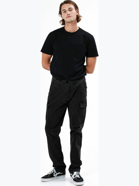Trousers Cargo Elastic in Regular Fit Black