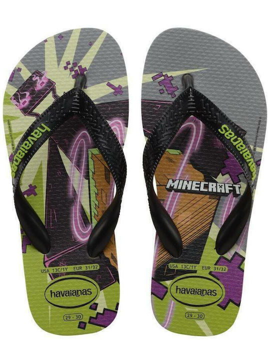 Kids' Flip Flops Black Minecraft