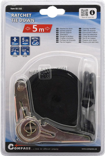 Compass Car Luggage Strap with Ratchet 214kg 500cm