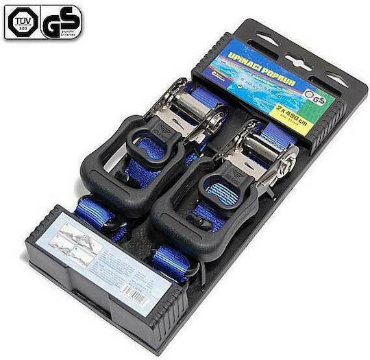 Compass Car Luggage Strap with Ratchet 490cm 2pcs