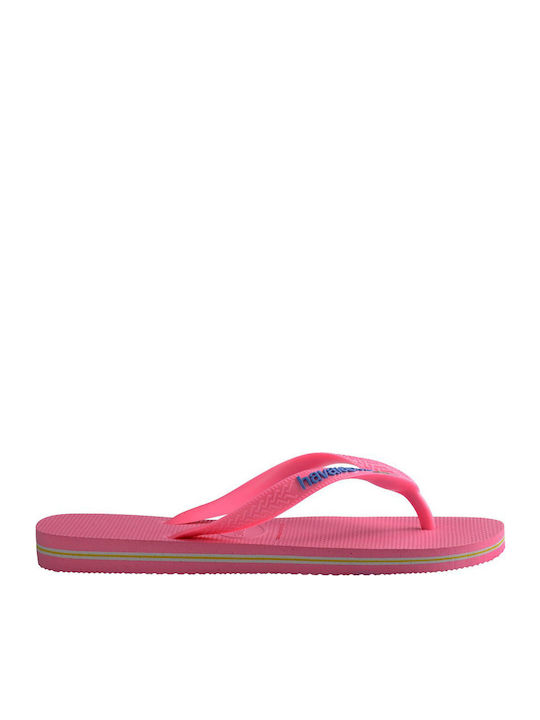Kinder Flip Flops Rosa Brasil Logo
